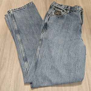 Vtg Cinch Green Label Rigid Jeans Medium Stone Blue Men 35x34 Slim Relaxed Fit